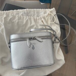 *Mark Cross* Elegant Silver Vanity Crossbody Bag